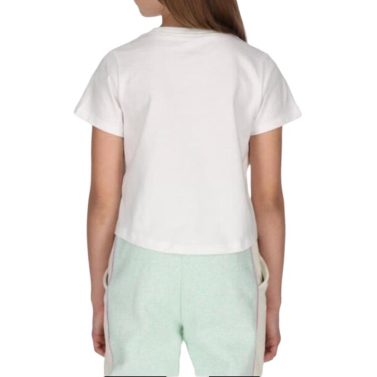 Nike T-shirt Casual Manica Corta con Stampa Logo Bambini Top Bianco DA6925-102