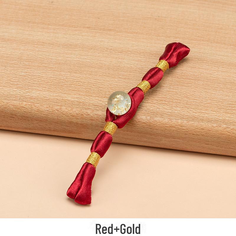 Hengmeihe Ręcznie Robiony Koralikowy Guzik Cheongsam ze Złotej Folii z Wykończeniem Złotą Nicią