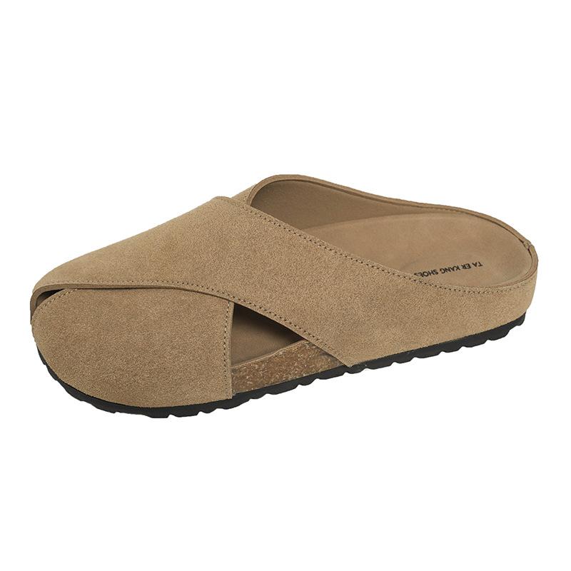 Baotou Half Slippers Women's Outer Wear 2025 New Summer Flat-bottomed Lazy One-footed Soft-soled Birkencool Slippers
