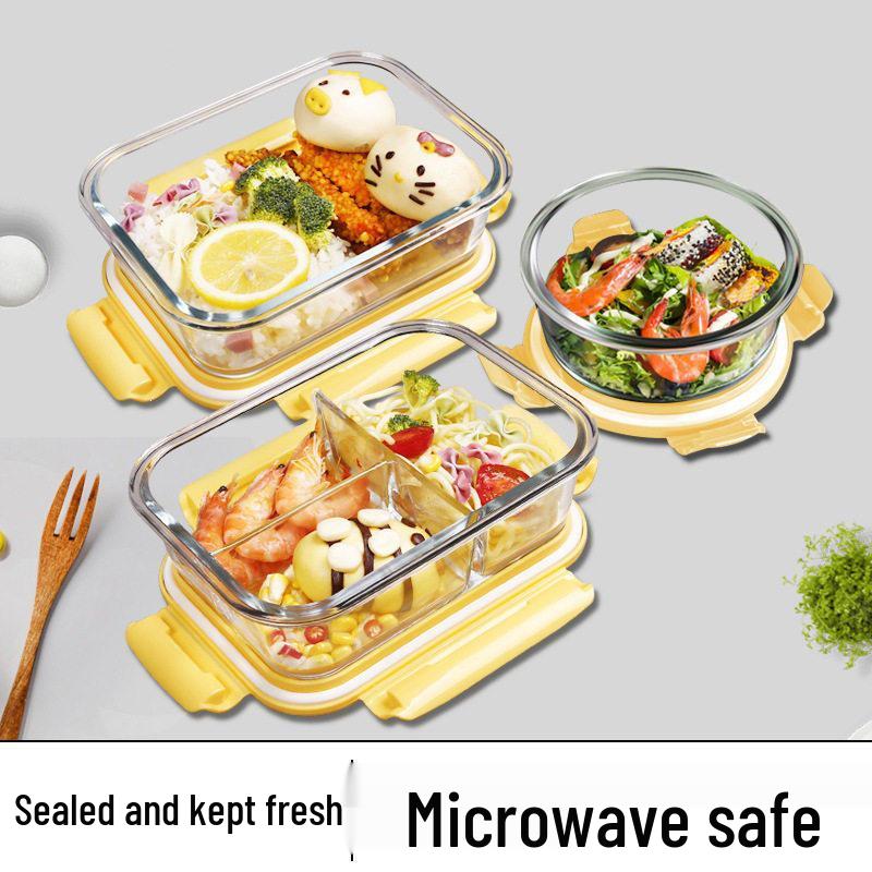 Microwaveable Glass Lunch Container for Women - Bento Box & Fruit Preservation Bowl