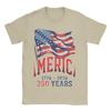 Unisexs TShirts  Anniversary USA Funny Pure Cotton Tees Short Sleeve  T Shirt Round Collar Tops Party