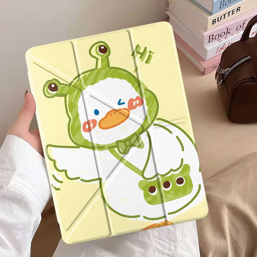 Duck Cute Tablet Case For iPad Mini 6 7 Air 4 5 M3 M2 1 2 M4 11inch Pro 11th 10th 9th 8th 7th 12.9inch Pro 2025 Holder Cover