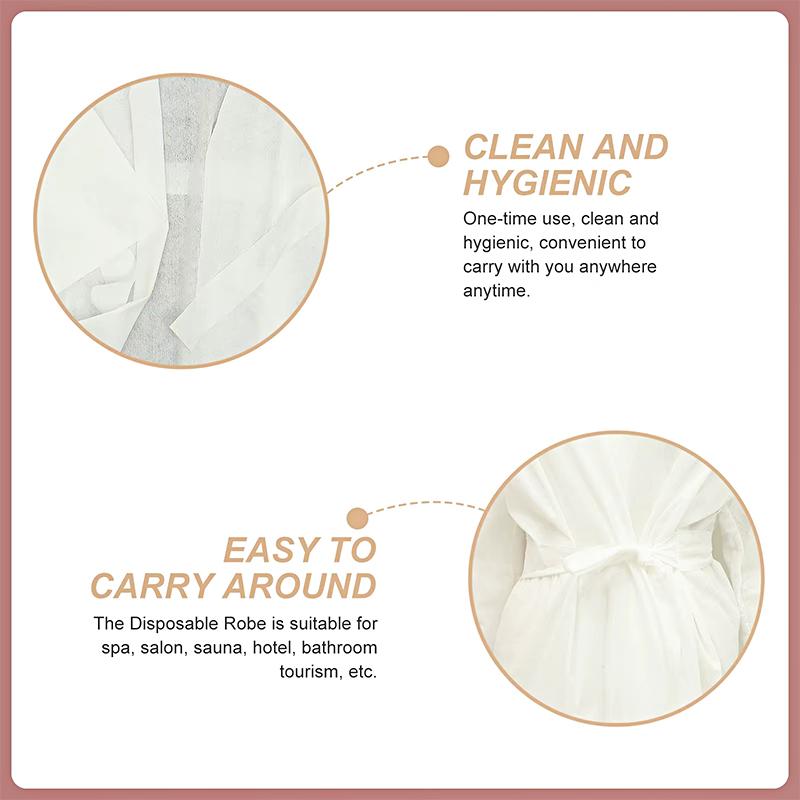 1 ks K pokožce šetrný měkký jednorázový župan cestovní bez parfemace domácí ne dusný koupací centra bílý pohodlná délka 100 cm