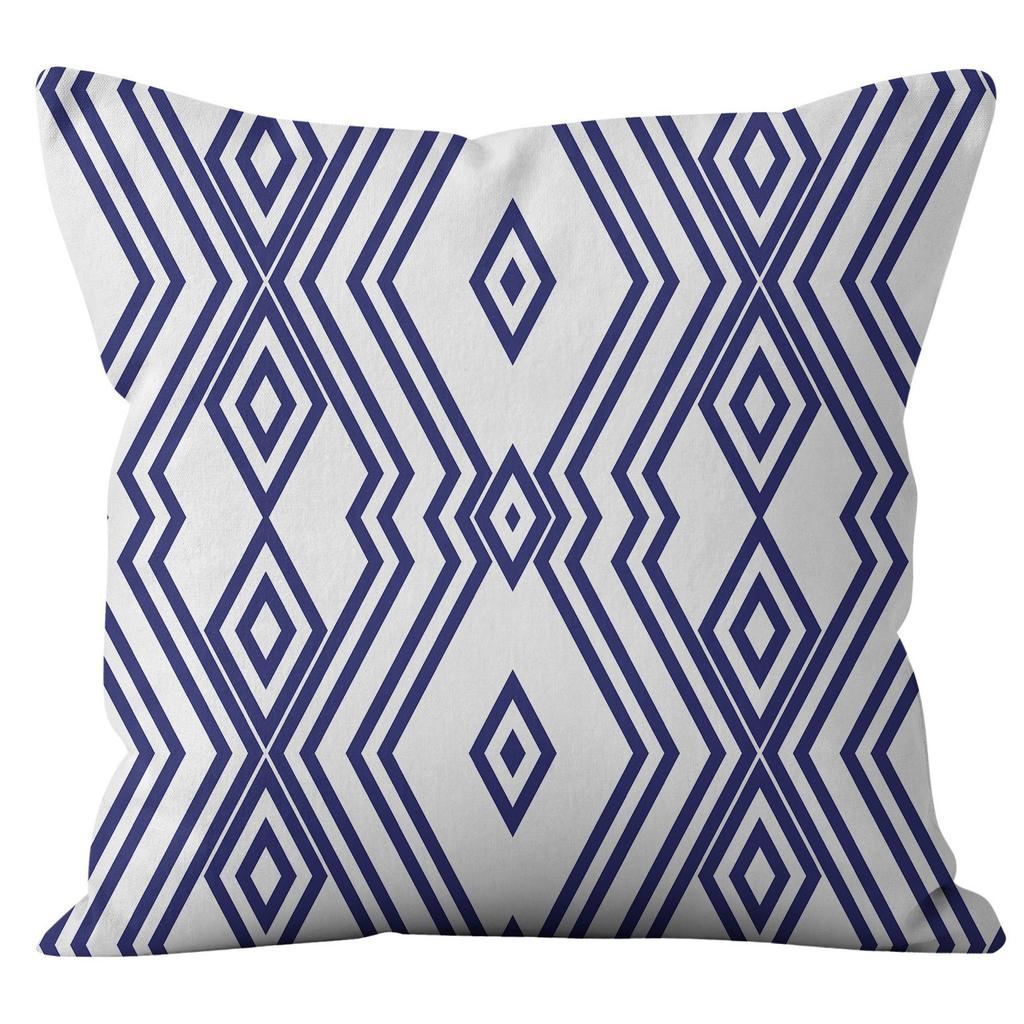 Nordic Style Blue and White Geometric High-end Pattern Pillow Cover Simple and Fashionable Home Sofa Cushion Cover Pillow Cover