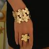 Hot Sale Wind Bracelet Niche Metal Flower Design Opening Ring Versatile Premium Sense Jewelry Women