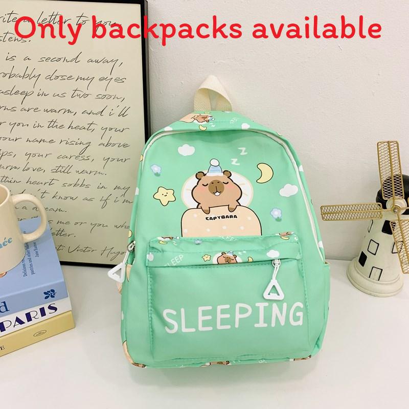 

Themed Childrens Capybara Backpack With Letter And Cartoon Print For Use School зелений