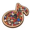 67 Pcs Musical Note Instrument Jigsaw Puzzle Ornament 3D Wooden Music Note Puzzle Decor B Type
