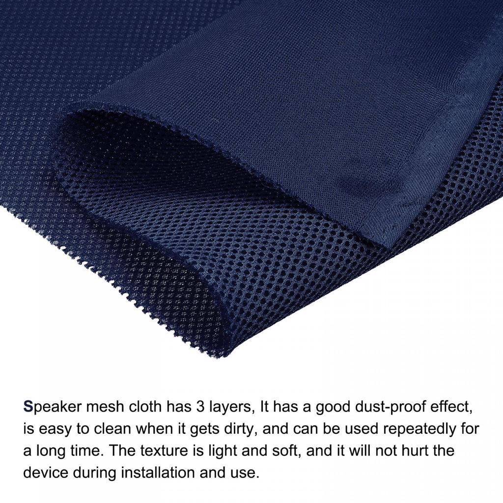 Uxcell Speaker Grill Cloth, 0.5m X 1.4m, Stereo Mesh Fabric, Protective Dustproof Cloth for Home Speaker Repair, Navy Blue