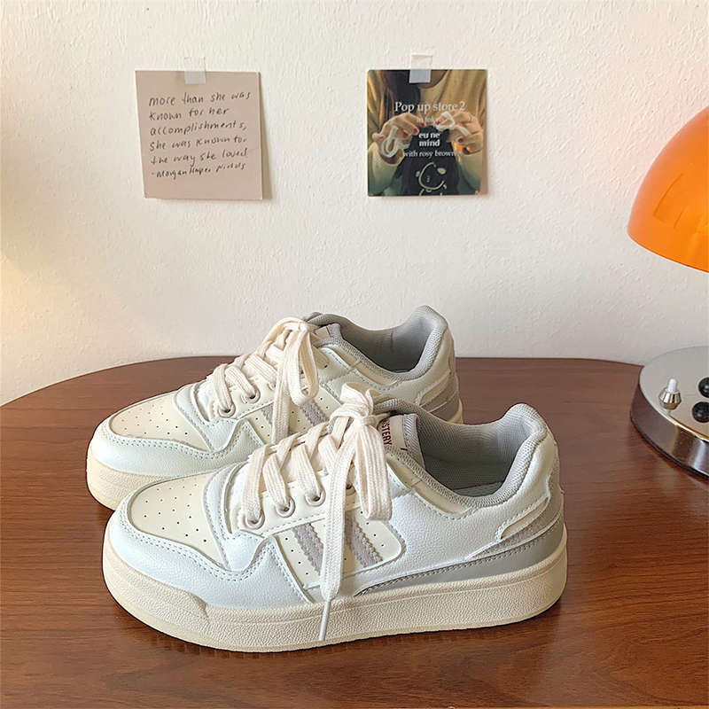 Retro Hong Kong Style Thick Baseplate Shoes Women's Autumn New Ins Super Fire Versatile Niche Casual Sports Shoes