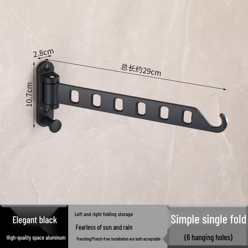 Wall-Mounted Retractable Aluminum Clothes Drying Rack for Balconies and Dorms
