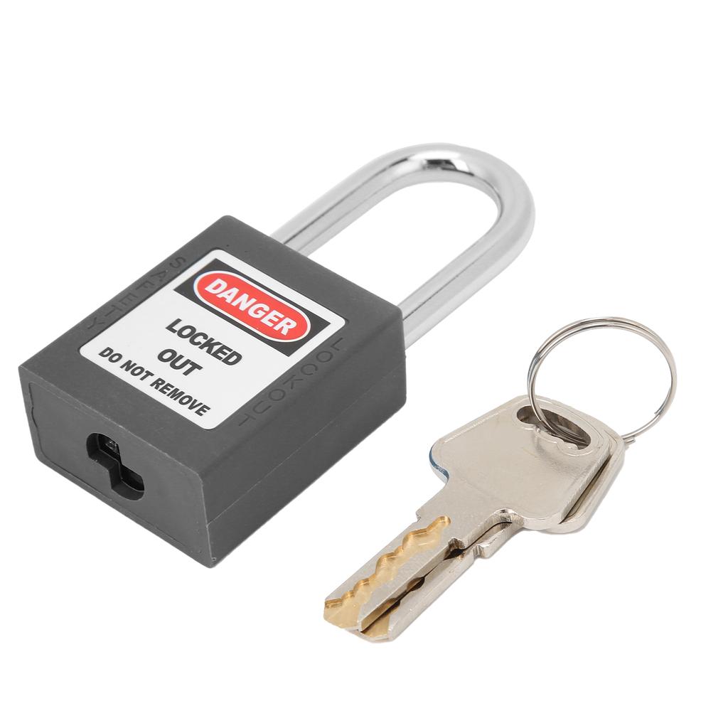 1.5in Safety Padlocks Steel Beam Insulated Lock with 2 Keys for Industry Machine ManufacturingBlack