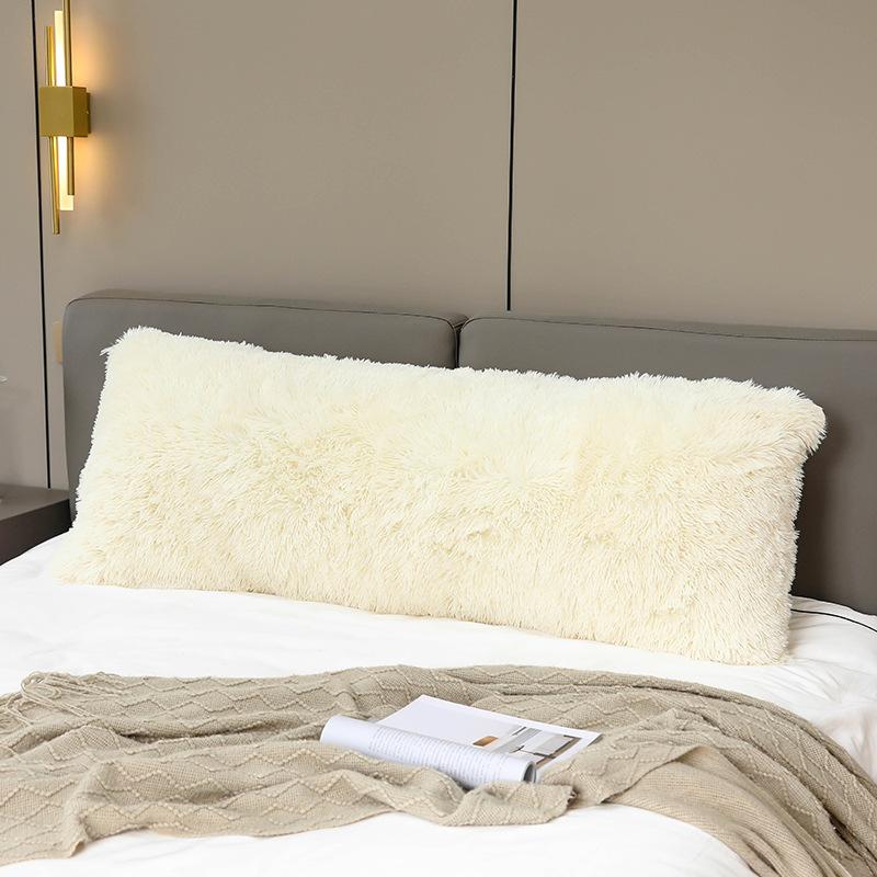 Buy 57x20 Fluffy Long Pillowcase Solid Color Plush Decorative