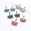 Bohemian Fan-Shaped Tassel Earrings - European & American Ethnic Style for Women