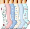 6-Pack Patterned Sports Compression Calf Socks for Running