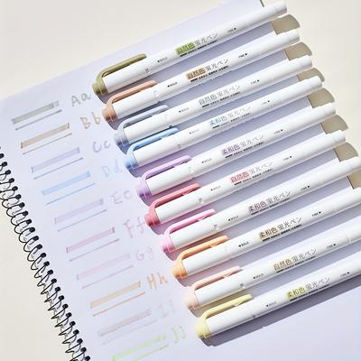 5pcs Dual-Tip Highlighters, 20 Vibrant Colors - Quick-Dry, Soft Pastel Shades for Journaling & Office Supplies