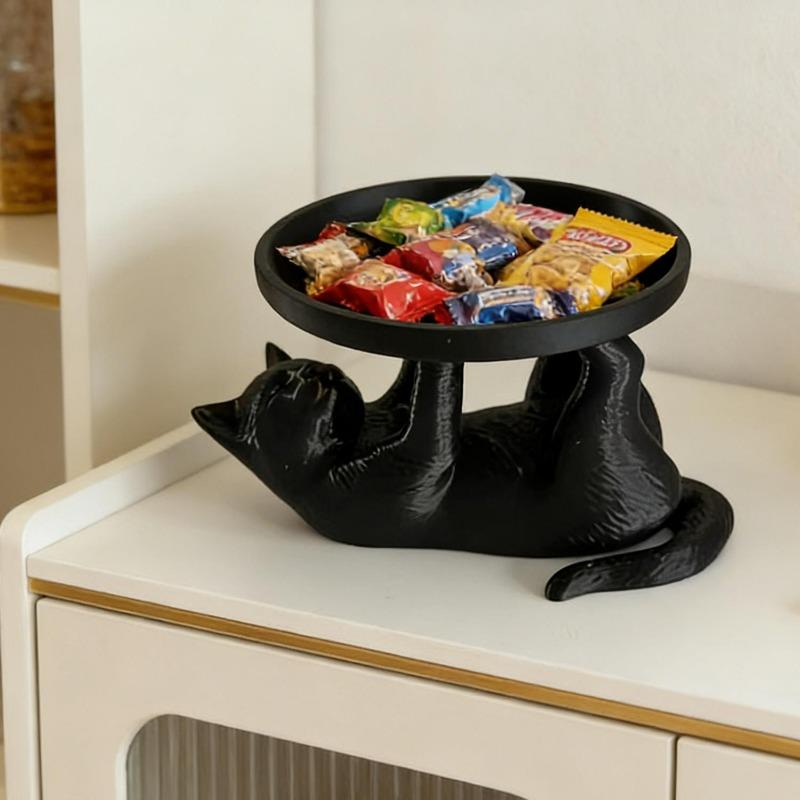 1/2pcs Simple Funny Cat Jewelry Tray Cartoon Cat Display Stands Bracelets Ring Home Ornaments Holder Dish Desktop Decor