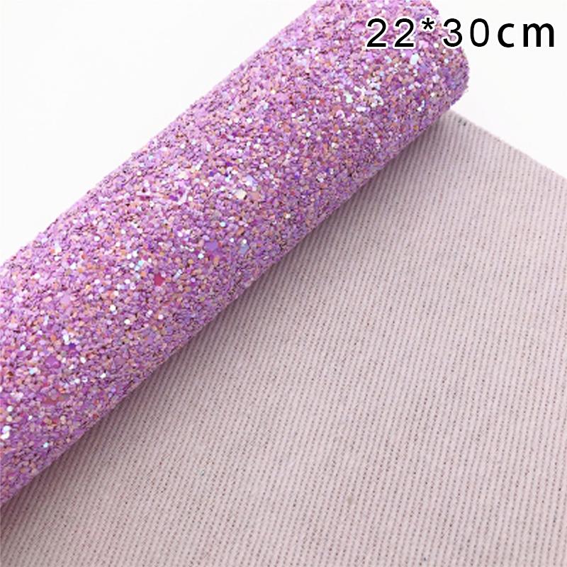 22x30cm/ Sheet Faux Leather Rainbow Chunky Glitter Fabric For Handmade Coin Purse Bag Diy Bows Hair Accessories Craft Material
