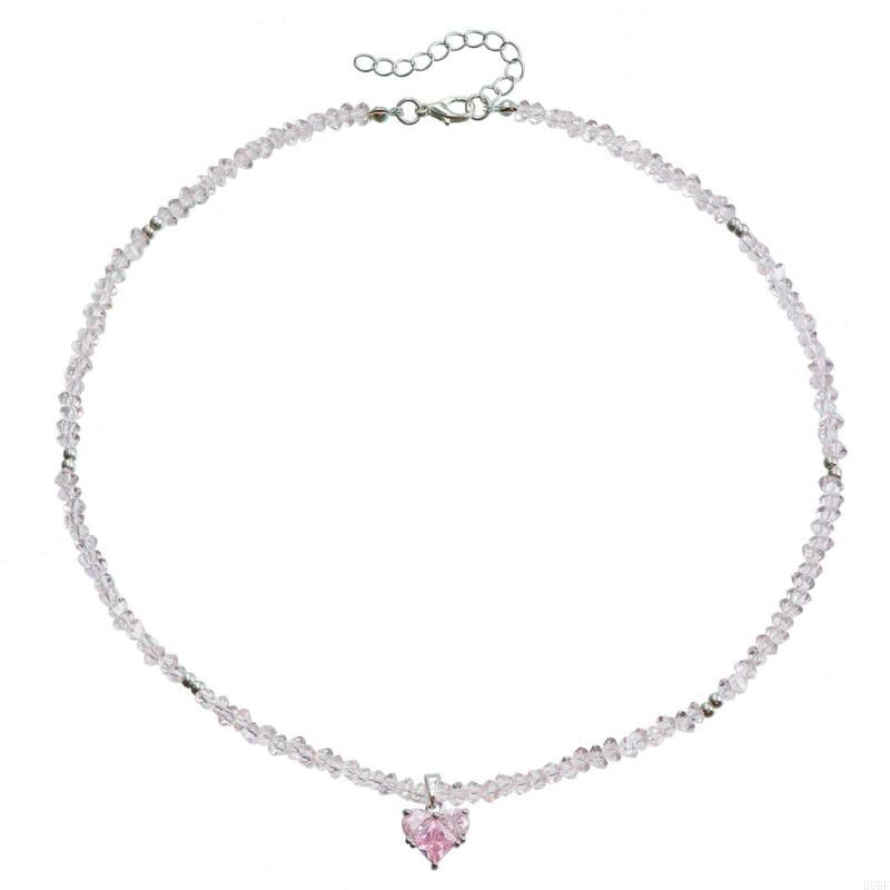 Stylish Heart Beaded Necklace Handmade Jewelry Accessory for Trendy Women E0BF