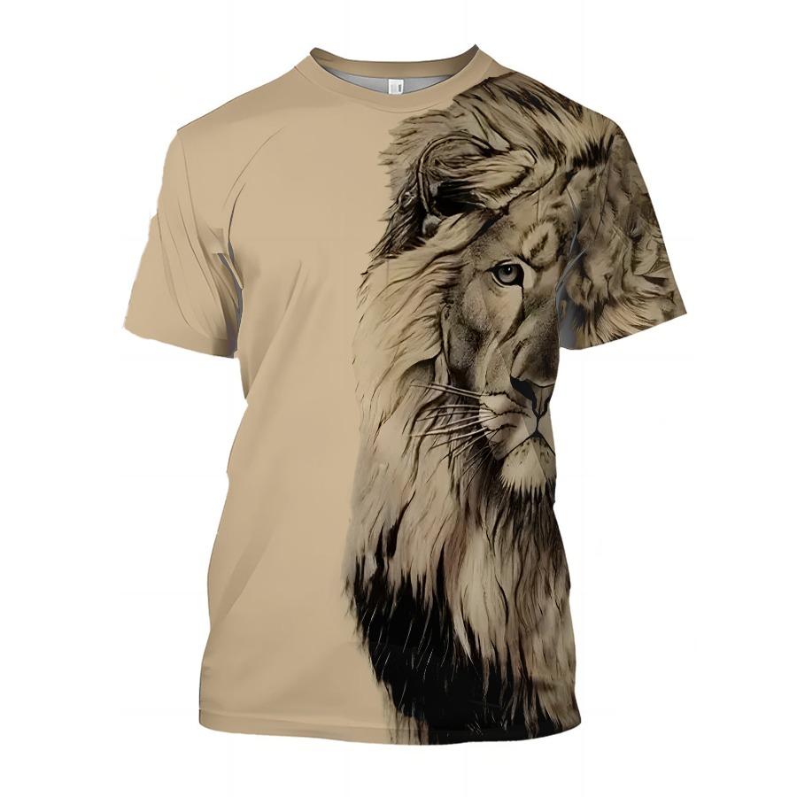 

Футболки Beliver с буквенным узором, летние футболки с изображением льва и лодки, мужские уличные футболки с 3D принтом, модные топы с круглым вырезом и короткими рукавами 6XL хаки