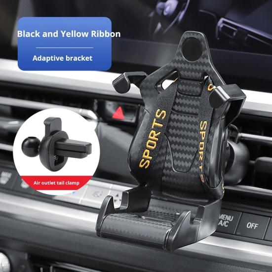 Car Racing Seat Phone Holder for Air Vent Stable Anti-Fall Design Universal Clip Mount for Smartphones Secure Hold On Bumpy Roads