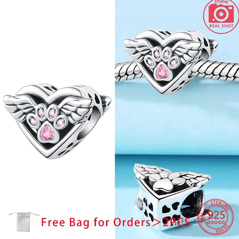 

Original Copper Charms Cat Dog Paw Print Beads Fit Bracelets Beads Charms Jewelry Making Fine Jewelry Gift