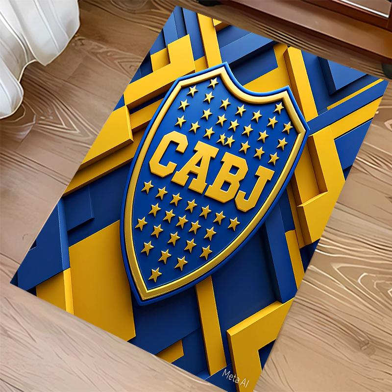 1pc Club Atlético Boca Juniors Print Area Rug - Soft,Washable Non-Slip Indoor Mat for Office Chairs,Living Room,Home Office Decorative Rug