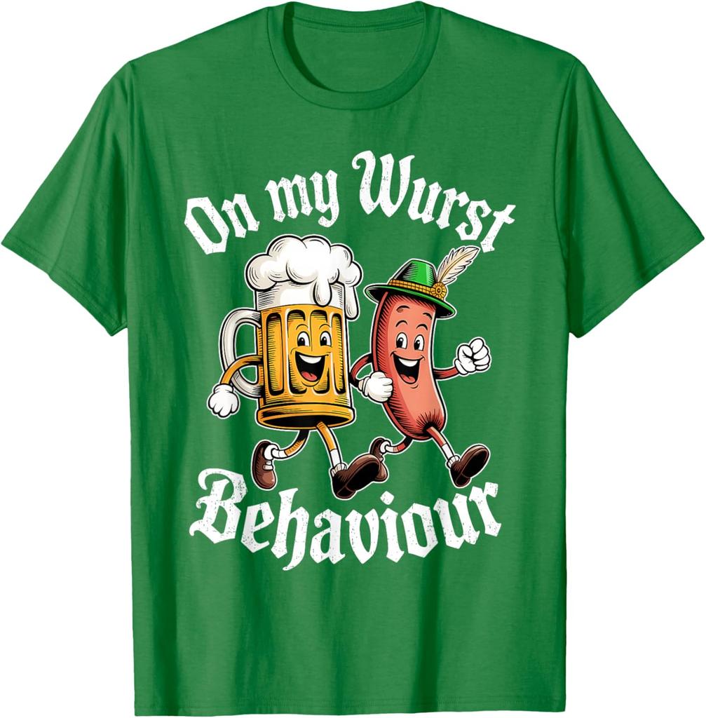 Oktoberfest auf Meinem Wurst Verhalten Deutsches Bier Wurst Frau Mann T-Shirt Mode Lässig Baumwolle Grafik T-Shirts Streetwear