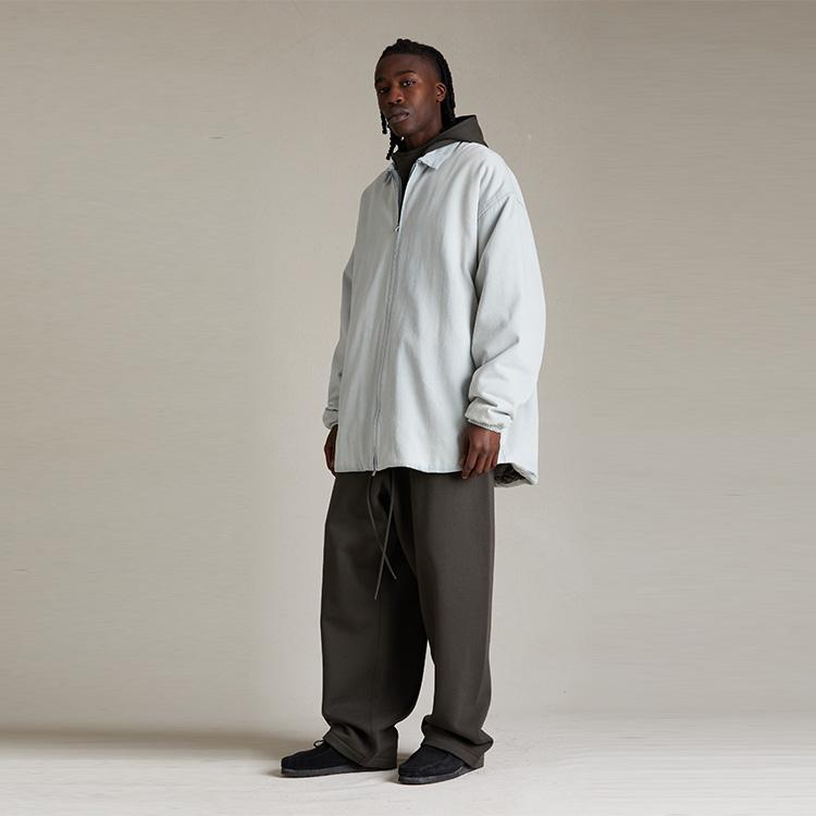 Fear of God Essentials Filled Shirt Jacket Light Washed Denim Men Outerwear Blue 202SP244590F