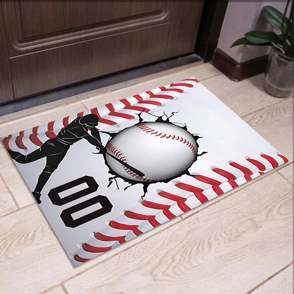 Baseball Printed Carpet,Rug,for Office Chair Living Room Bedroom Kitchen Room Decor Gifts.