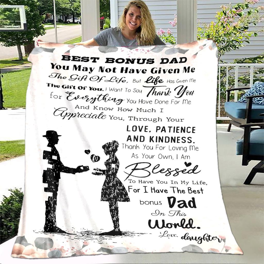 To My Father Dad Letter Gift Series Blanket,Soft Throw Blanket for Home Bedroom Bed Sofa Picnic Travel Office Cover Blanket Kids