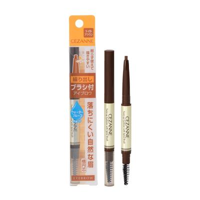 Waterproof Retractable Eyebrow Pencil with Brush 01 Light Brown 0.23g