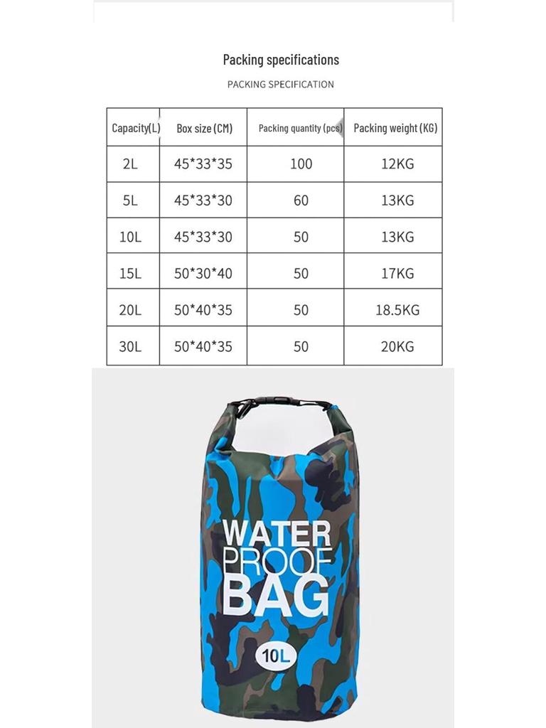 Outdoor PVC Camouflage Wasserdichte Tasche: Tragbar, Leicht, Einzel-/Doppelschulter, für Sport, Driften, Schwimmen.
