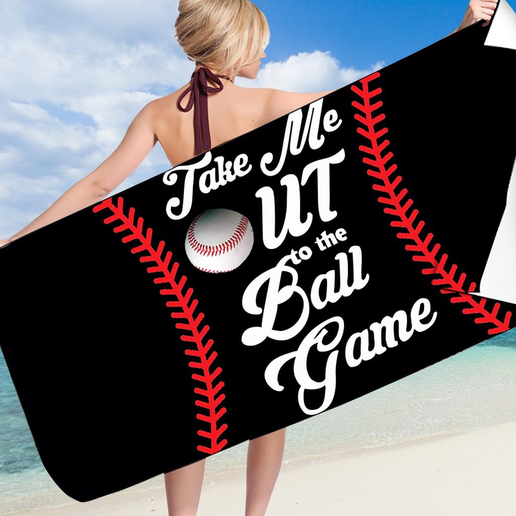 Baseball-Strandtuch, schnell trocknend, tragbar, Badetuch, Baseball-bedrucktes Strandtuch