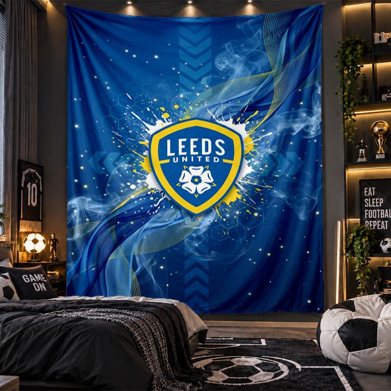 Arazzo da Appendere a Parete Stampa Calcio Leeds United Tessuto per Soggiorno Camera da Letto Decorazione Casa