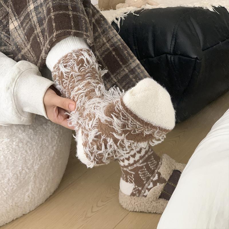 1/5 Pair Women Socks Spring Autumn Retro Style Men Couple Cotton Socks Flower Stripe Plaid Pattern Solid Colorful Socks