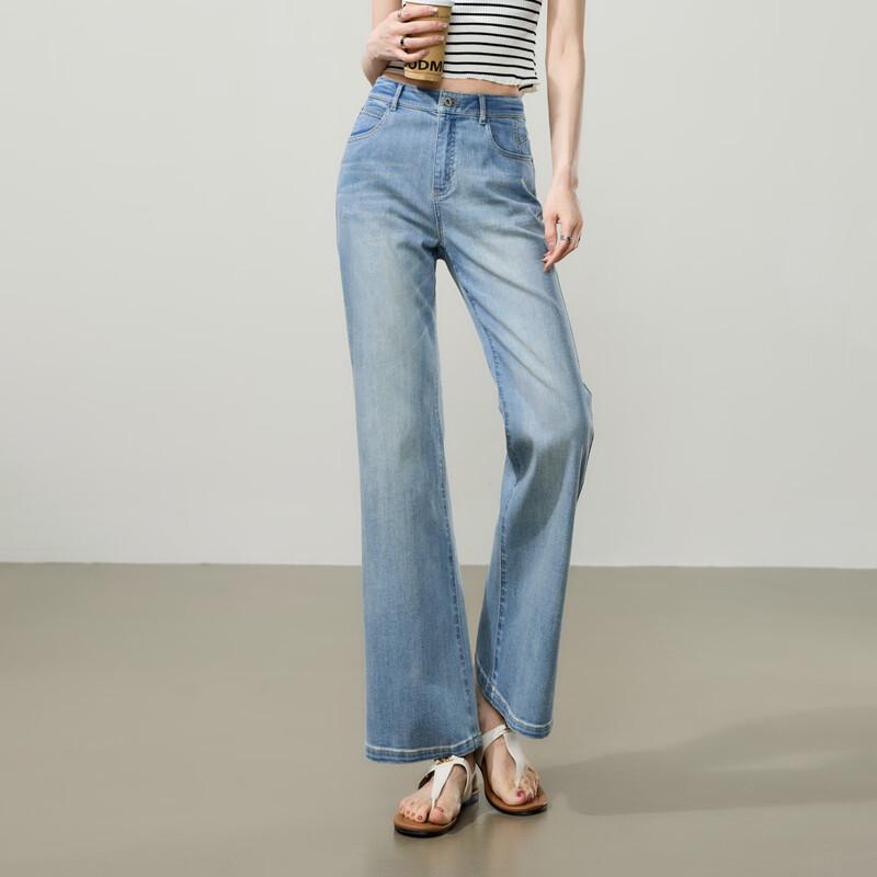 ESE-Y Women s High-Waist Flared Cropped Denim Jeans 30