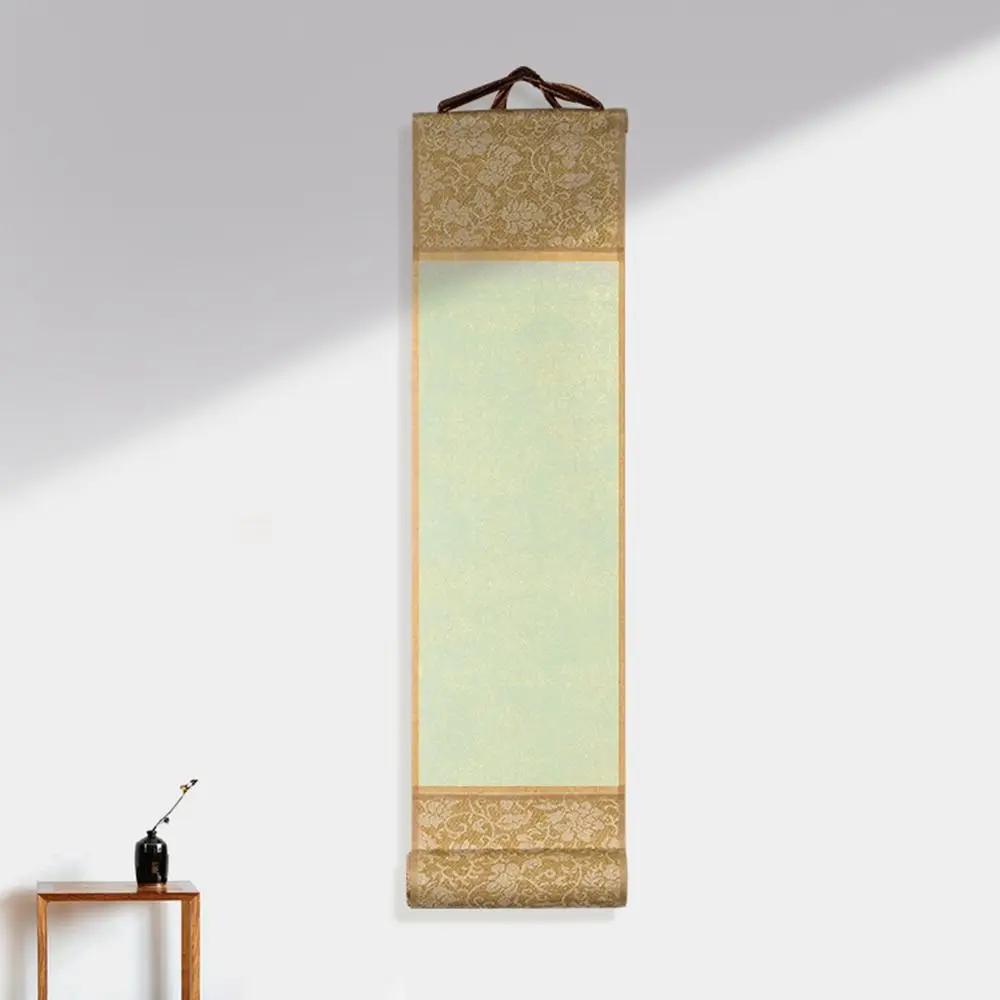 Crafts Office Home Decoration Painting Drawing Paper Mini Batik Trumpet Scroll Blank Hanging Scroll Gilded Rice Paper Scroll