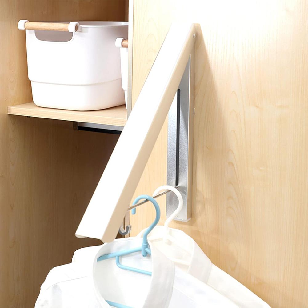 Folding Clothes Hanger Concealed Clothes Rack Invisible Drilling Folding Wall Hanger High Load Capacity for Dormitory Balcony