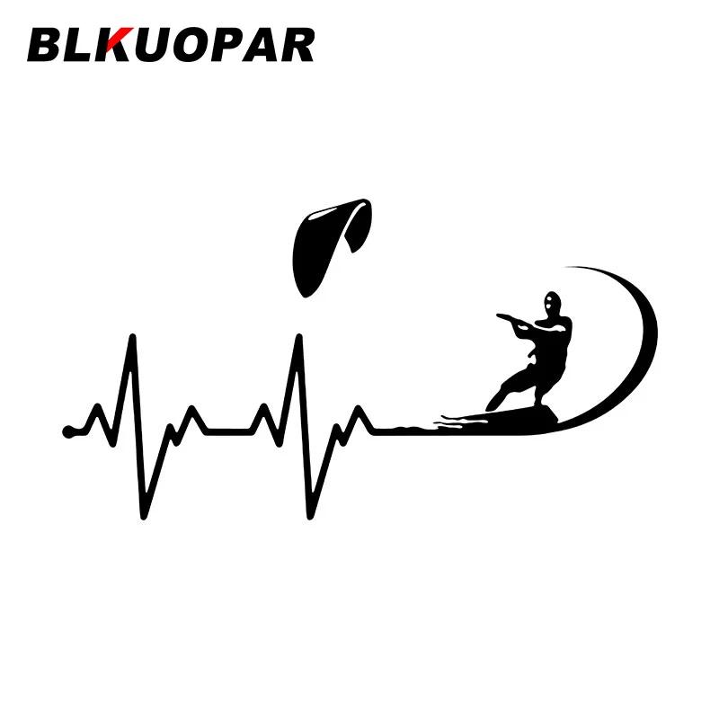 BLKUOPAR Kite-Surfen Herzschlag Linie Autoaufkleber Pop Style Aufkleber Kratzfest Konturgeschnitten Kühlschrank Wohnwagen Auto Dekoration