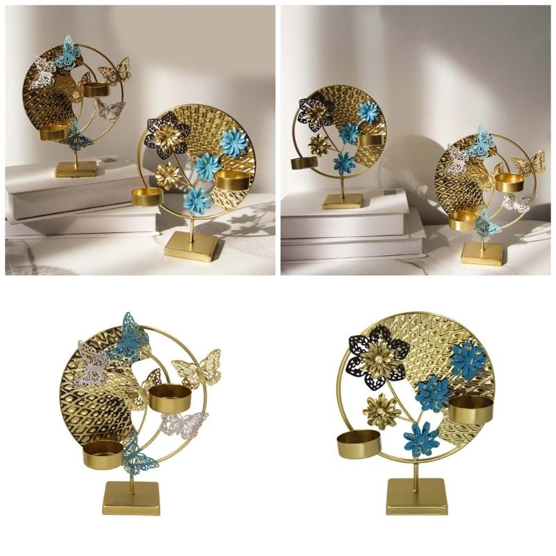Iron Candle Holder Elegant Butterfly Candle Stand Candlestick Holder for Wedding Dining Tables Decorations