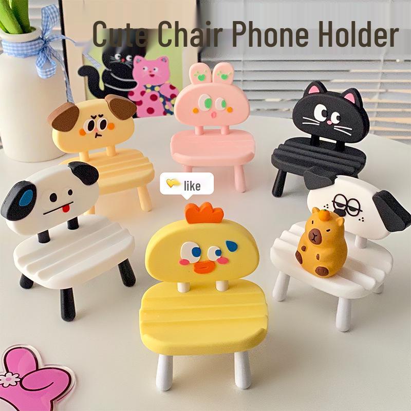 Cute Phone Holder: Creative Soft Rubber Bedside Chair for Watching