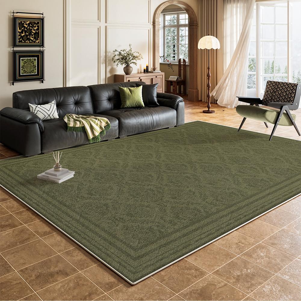 Retro Style Green Carpets For Living Room Large Area Bedroom Fluffy Soft Lounge Cloakroom Floor Mat