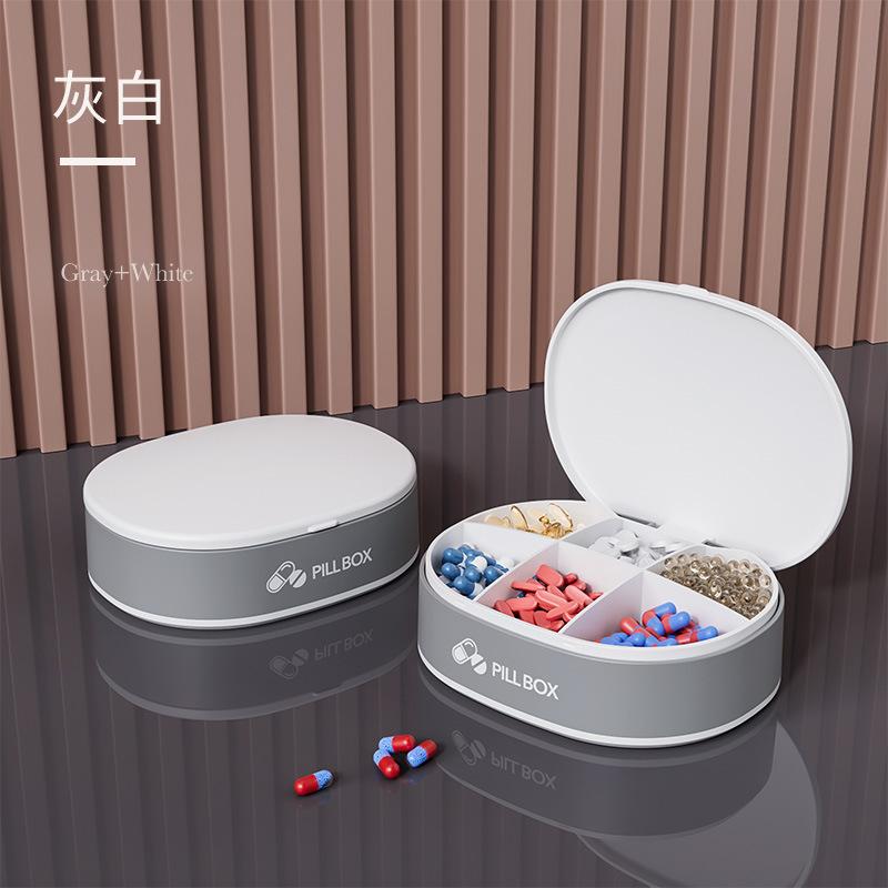 Large-capacity Portable Sealed Pill Box On-the-go Pill Dispenser Plastic Storage Box Travel Compartmentalized Small Pill Box
