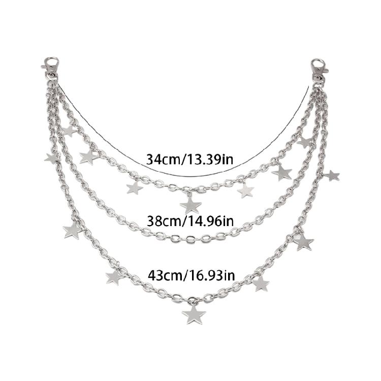 2000s Charm Pedant Chain Metal Body Chain Waist Chain for Women Girl Waist Chain