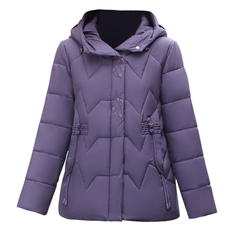 

Женское укороченное пуховое хлопковое пальто для осени/зимы - Утепленная куртка для женщин среднего и пожилого возраста (Возраст 50-60 лет) 5XL for 72.5-82.5 kg