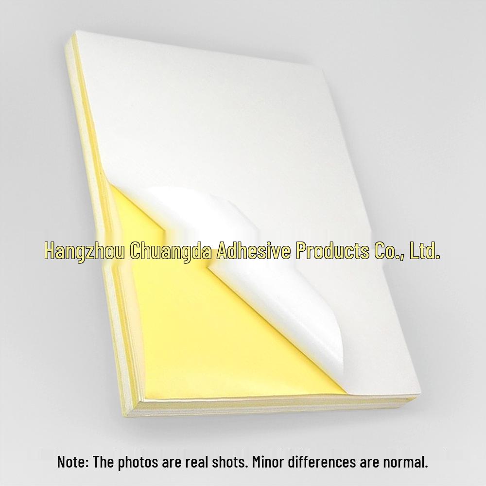 A4 Glossy Self-Adhesive Label Paper, 100 Sheets/Pack, Strong Adhesive, Laser/Inkjet Compatible (210mm x 297mm)