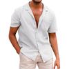 Men's Solid Color Pocket Button Short Sleeve Shirts Men's Casual Fashion Short Sleeve Shirts