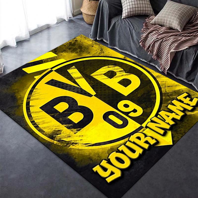 Custom Name Borussia Dortmund Carpet Rug for Living Room Bedroom Home Sofa Decoration,Kids play Non-slip Floor Mat