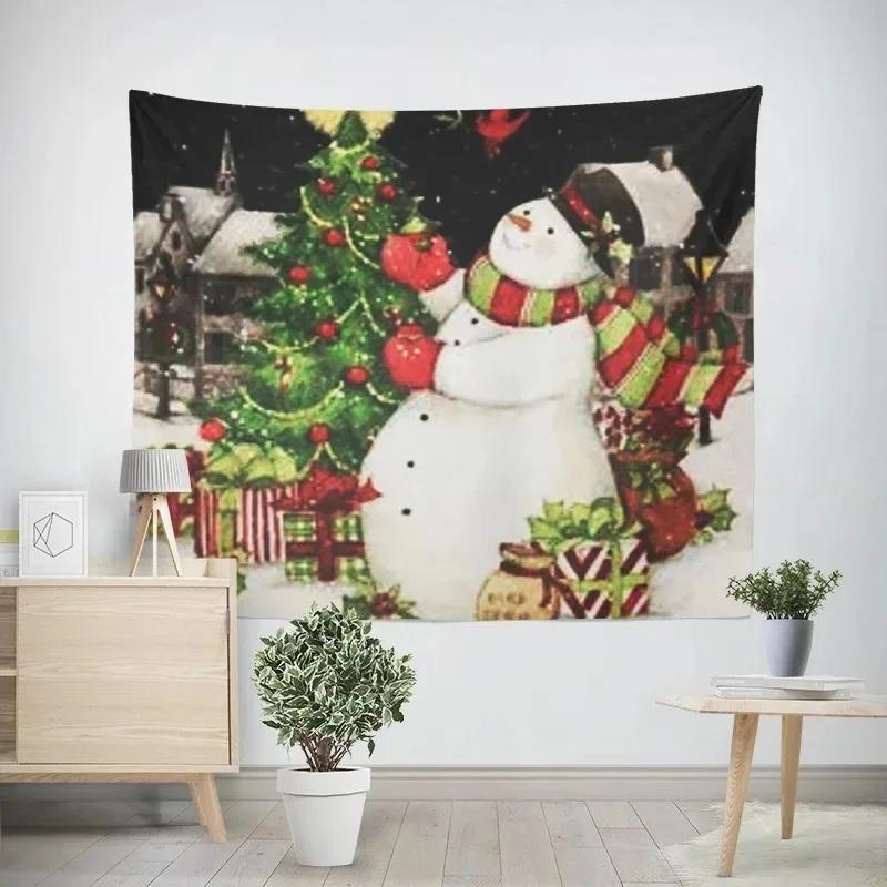 

Рождество Новый год Санта-Клаус Гобелен Гостиная Диван Домашнее украшение Рождественский подарок 100x75cm