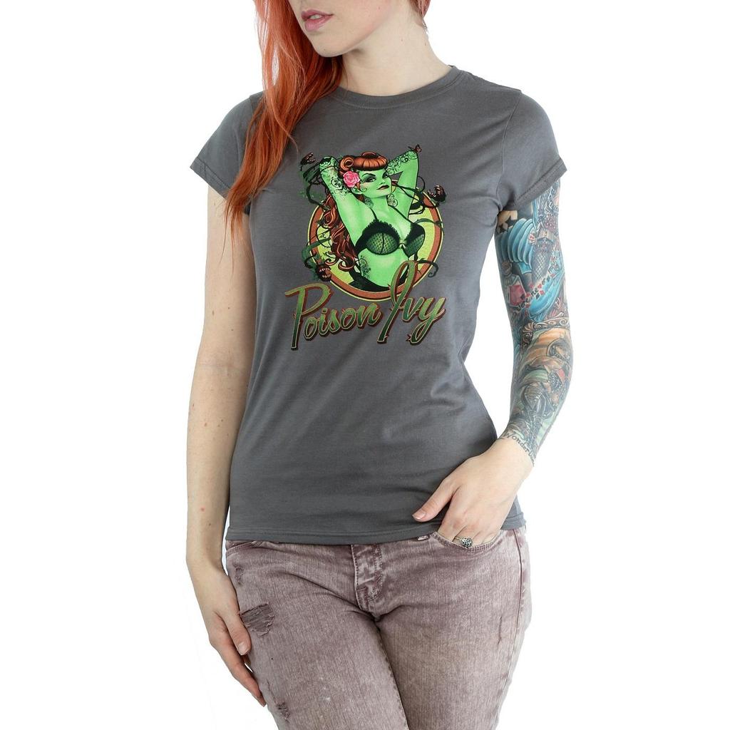 DC Bombshells Damska/Damska Koszulka Heather z Odznaką Poison Ivy